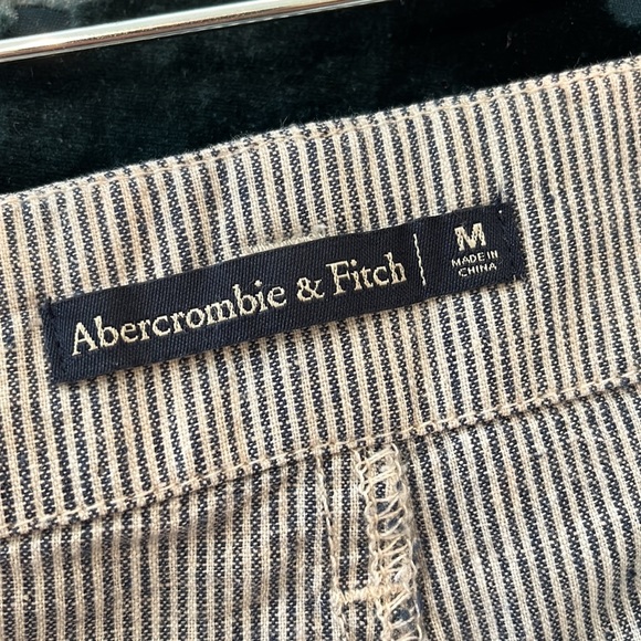 Abercrombie & Fitch high rise blue white stripe linen blend belted sho… - Picture 4 of 7